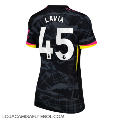 Camisa de Futebol Chelsea Romeo Lavia #45 Equipamento Alternativo Mulheres 2024-25 Manga Curta